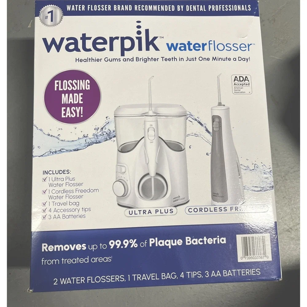 Waterpik Ultra Plus & Cordless Freedom Water Flossers, Tips, Travel Case